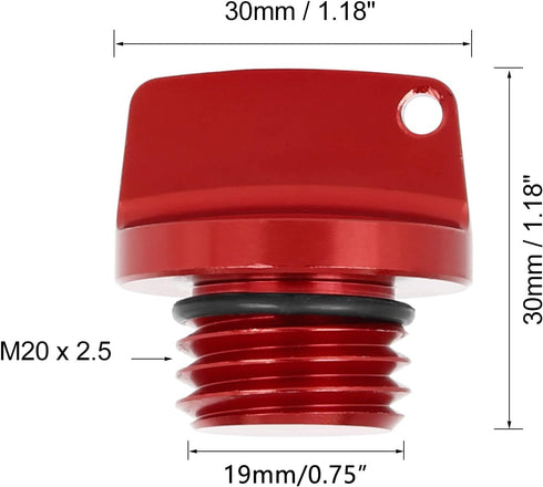 Universal Motorcycle Engine Oil Filler Cap Screw Cover Plug Replacement Red Valve Oil Cap...