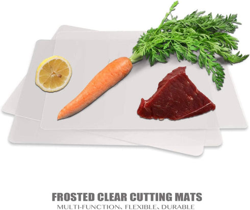 Flexible Plastic Cutting Board Mats set, Clear Kitchen Cutting Board Set of 2 Clear Mats (1)...