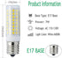 E17 LED Bulb,Dimmable 8W,80W Halogen Bulb Equivalent,800Lm,AC120V,E17 Bulb White 6000k,for Over Counter Microwave Ovens(Pack of 2)...