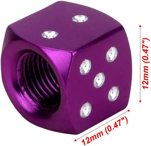 Senzeal 5X Aluminum Dice Valve Caps Car Truck Motorcycle Wheel Bicycle Tire Valve Stem Caps Purple...