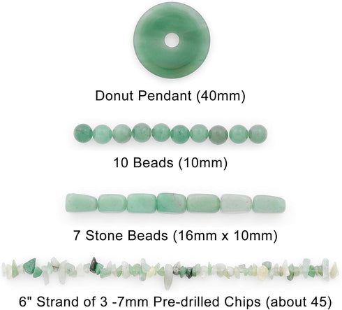 Expo International Green Aventurine Natural Gemstone Pendant Collection Jewelry Beads...