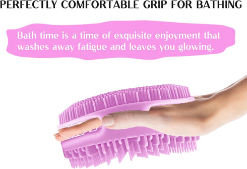 Silicone Body Scrubber Men for Use in Shower, Silicone Loofah Shower Scrubber Mens Bath Scrubber Body Wash Scrubbers Exfoliator, Silky Smooth Skin...