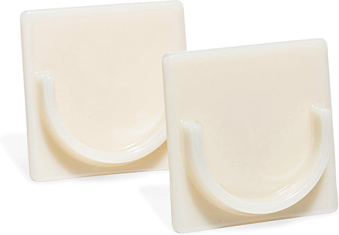 Adhesive Shower Curtain Rod Holder | Rod Retainer | No Drilling | Stick On | 3M Adhesive | Cream | 2 Pack | Shower Curtain Rod Not Included |...