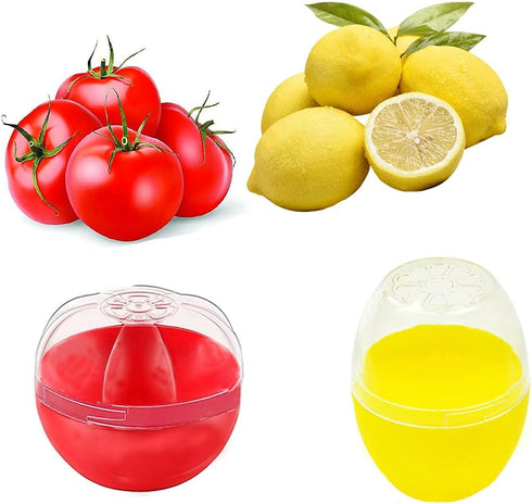 Onion Garlic Lemon Avocado Saver Storage Keeper Holder for Fridge, BPA Free Tomato Vegetable Shaped Food Saver/Storage Containers, 5-piece Set Bun...