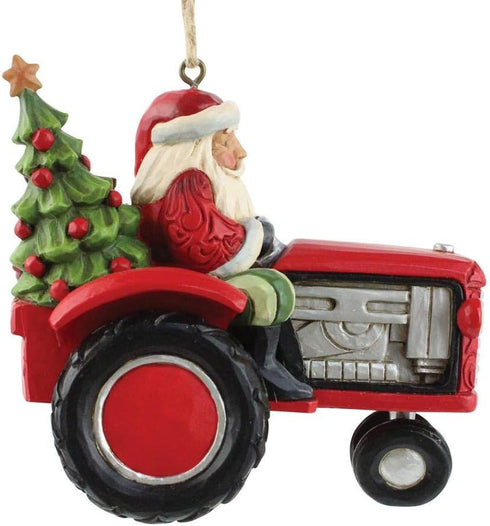 Jim Shore Country Living Santa Driving Tractor Christmas Ornament 6009132...