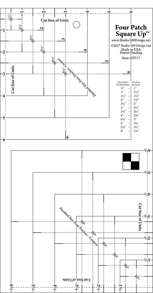 Four Patch Square Up - Quilting Tool...