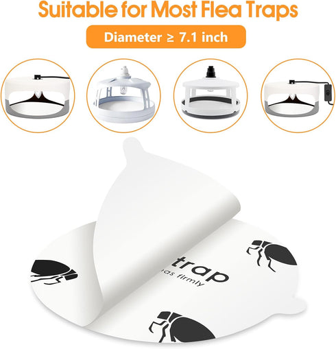 Flea Trap Sticky Pads Refills, 10 Pack 7.1 Inch Flea Trap Refills, Flea Trap Refill Discs, Non-Toxic Eco-Friendly Flea Trap Light Pads, Natural Fa...