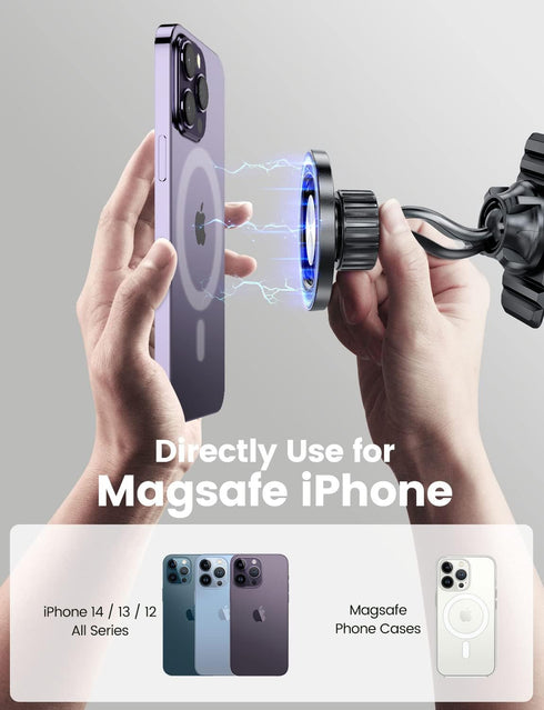 eSamcore Magnetic Phone Holder for Car, iPhone MagSafe Car Mount Strong Phone Magnet for Car Dashboard Cell Phone Holders for Your Car Fits Mag Sa...