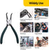 Snap Ring Pliers Set, 2pcs 7" Internal/External Circlip Pliers Kit with Bent Jaw, Heavy Duty Precision Spring Loaded Pliers for Ring Remover Retai...