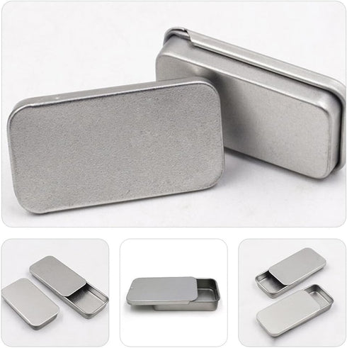 Hemoton 20pcs Rectangular Slide Top Tinplate Box Sliding Cover Push-Pull Tin Box Metal Tin Containers for Candies Jewelry Crafts Lip Balm Storage ...
