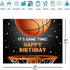 Ticuenicoa 5x3ft Basketball Themed Backdrop Happy Birthday Party Decorations for Teens Kids Game Time Background for Photography Newborn Baby Birt...