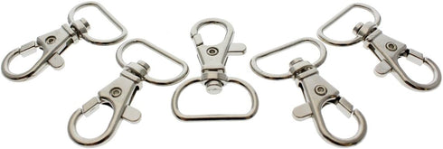 Bulk 50 Pack - Premium Metal Lobster Claw Clasps - Wide 3/4 Inch D Ring - 360° Swivel Trigger Snap Hooks - Great for DIY Lanyards, Keychain Clasps...