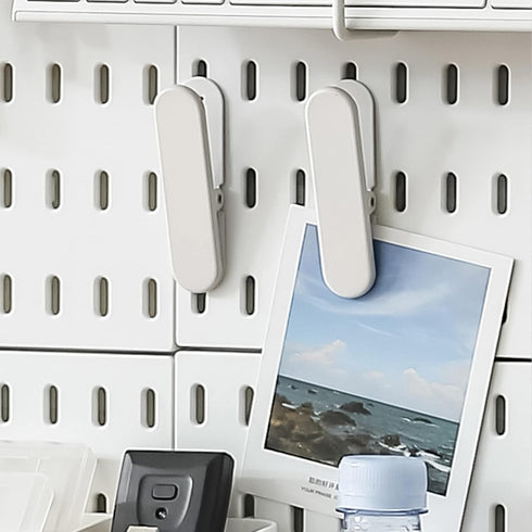 Pegboard Accessories Combination Wall Organizer,2PC of Clip, for Pegboard Shelf,Postcard Folder ?Photo Clip,White (Clips)...