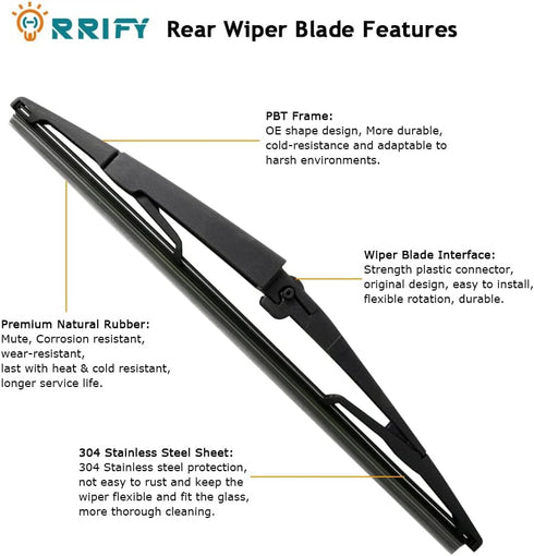 Rear Windshield Back Wiper Arm Blade Set 5174877AA for Jeep Commander SUV 2006-2010...