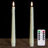 Real Wax Flameless Taper Candles with Remote, 9.6 Inches LED Window Candles 3D Wick Flickering Battery Operated Candles, Wax Drip, Set of 2 for Ch...