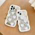 LSL Compatible with iPhone 13 case Cute Heart Mirror Curly Wave Frame Shape Slim Silicone Shockproof Protective Cover Case for iPhone 13 Women Gir...