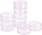 PH PandaHall 2 Sets 5 Layer Cylinder Stackable Bead Containers 15ml Plastic Round Clear Storage Organizer Box with Screw Lid for Make Up, Eye Shad...