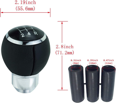 Abfer 5 Speed Shift Knob Leather Gear Shifting Stick Car Handle Shifter Knobs Transmission for Most Manual Vehicles...
