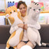 Cute Cat Plush Long Body Pillow Cuddle Cartoon Stuffed Animals Cat Plushie Soft Doll Pillows Gifts for Kids Girls (Orange, 27")...