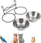 Anti-Slip Dog Bowls, 2 Pack Stainless Steel Dog Bowl Hanging on Cage, Hanging Pet Water and Food Bowls for Cat Puppy Small Animals, with Non-Slip ...