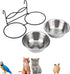 Anti-Slip Dog Bowls, 2 Pack Stainless Steel Dog Bowl Hanging on Cage, Hanging Pet Water and Food Bowls for Cat Puppy Small Animals, with Non-Slip ...