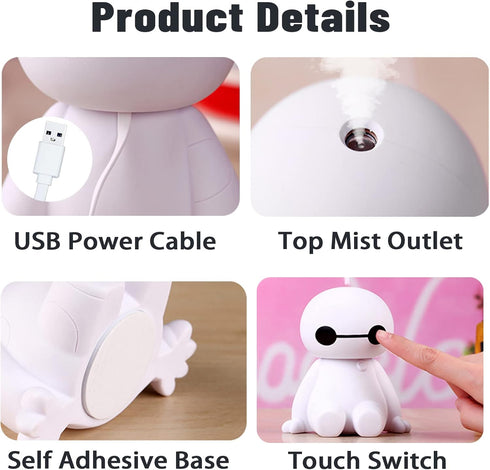 INVODA Small Humidifier Cool Mist Portable Desk Humidifier USB Personal Mini Humidifiers for Bedroom Office Car Plants...