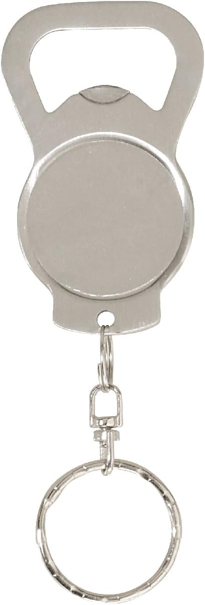 Thirsty Rhino Koin, Stainless Steel Vintage Bottle Opener Keychain Key Ring, Brushed Silver (Set of 1)...