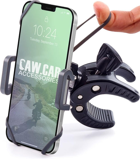 Bike & Motorcycle Phone Mount - For iPhone 14 (13, Xr, SE, Max/Plus), Galaxy S22 or any Cell Phone - Universal ATV, Mountain & Road Bicycle Handle...