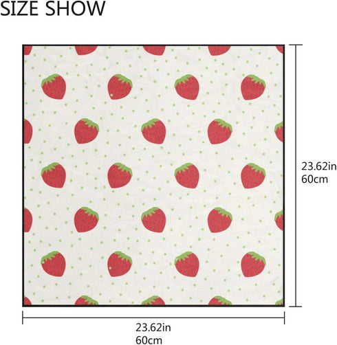 Women's Scarf Silk Strawberry Design Square Hair Scarf Satin Headscarf Neck Head Scarf…...