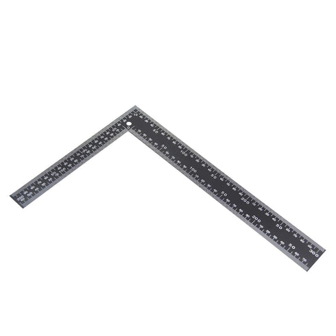 Metal Square Ruler Leathercraft Black Tempered Stainless Steel Measuring Square Ruler for DIY Leather Handmade Sewing Tools Measuring Supplies, Le...