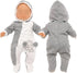 Miunana 13-15 Inch Baby Doll Clothes Elephant Pajamas Outfit 1pcs for New One Year Old 15 Inch Small Baby Doll Clothes Grey and White Doll Pajamas...