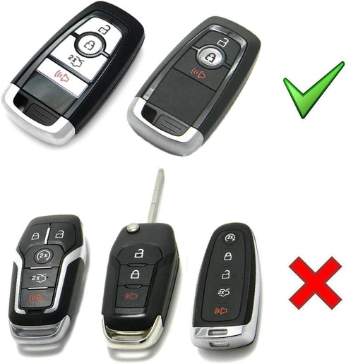 iJDMTOY Exact Fit Black Glossy Carbon Fiber Finish Key Fob Shell Compatible with Ford 2018-up Mustang F150 F250 Bronco Explorer Expedition Keyless...