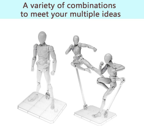 5 Pcs Action Figure Display Holder, Transparent Action Display Stand for Doll Model Toy...