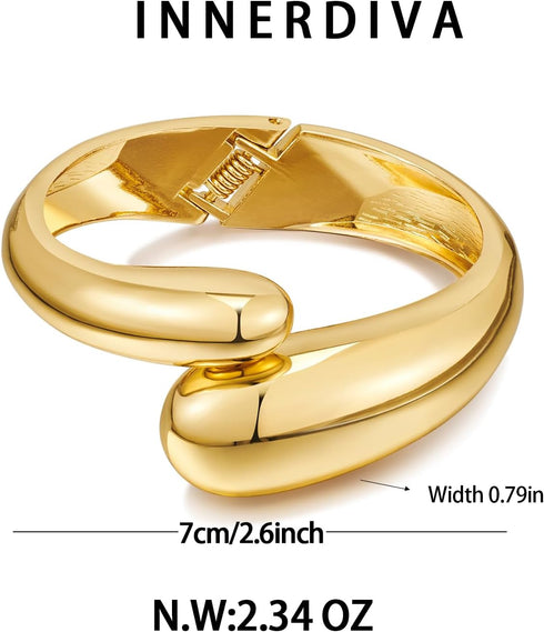 Gold Open Cuff Bracelet Opening Wide Wrist Cuff Bracelet Wide Gold Bangle Bracelet Open Bangles...
