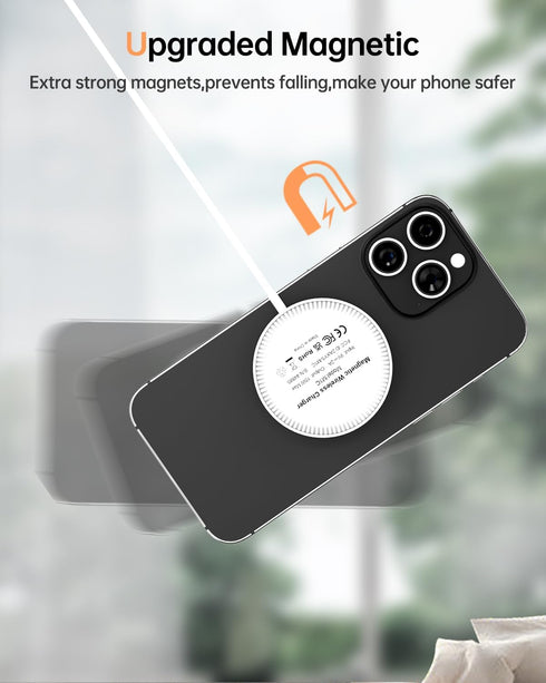 FACBINY Magnetic iPhone Wireless Charger, 15W Max Fast Mag Safe Wireless Charging Pad, Compatible with Apple iPhone 14 13 12 Series, AirPods Pro/P...