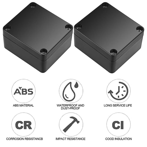Project Box, 4 Pcs Electrical Junction Box, IP65 Waterproof Electrical Project Case, ABS Plastic Dustproof Outdoor Electrical Boxes, Electronic Ju...