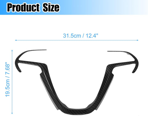 X AUTOHAUX ABS Plastic Carbon Fiber Pattern Black Interior Steering Wheel Cover Trim for Jeep Cherokee KL Grand Cherokee 2014-2020 Inner Decoratio...