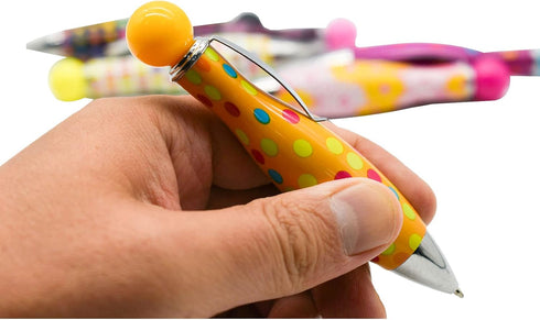 24PCS Mini Bowling Ball Pens Big Fat Pens For Tremor Parkinson Arthritis Hands Short Heavy Pen Ballpoint Pen For Parkinson School Office Party Act...