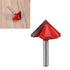 4 Piece 90 Degree V Groove Router Bits, 1/4 Inch Shank, Carbide Tipped, CNC Engraving Bit, Woodworking Chamfer Bevel Cutter for Materials Acrylic,...