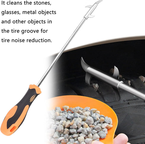 Car Tire Stones Remover Hooks Auto Tire Groove Cleaning Tool Wheel Tread Slot Stone Gravel Remover for Car Motor Bike Tire...