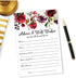Pack of 50 Wedding Advice Cards for Bride and Groom- Burgundy Well Wishes for Bride-Bridal Shower Games for Guests, Reception, Bridal Shower Guest...