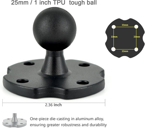 Aluminum Camera Mounts Heavy Duty Camera/Video Cameras Wall Mount Free Rotation 1/4"-20x0.25 & Compatible with RAM B Size 1" Ball Components...