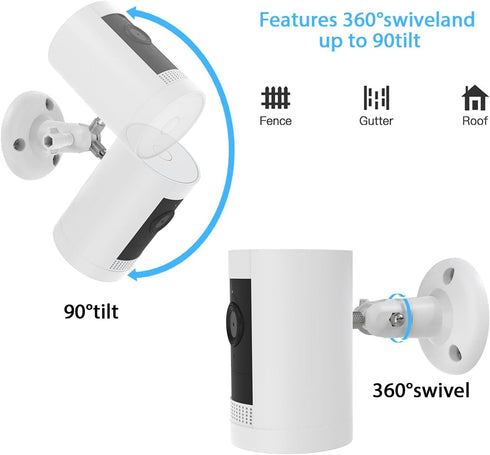 3-Pack Camera Wall Mount for R ing Stick Up Cam/Pro/WyzeCam/Eufy Cam/Arlo/Reolink/Google Nest, Mounting Brackets Suitable for All Cameras with Sta...