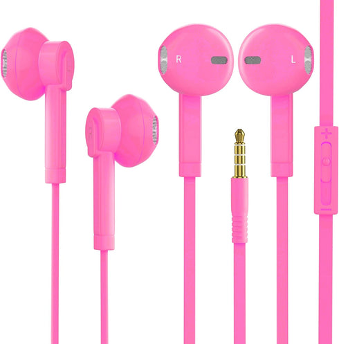 V-8 Headphones with Microphone Certified in-Ear Headphone 3.5mm Noise Isolating Earphones Headset for Laptop Tablet iOS/Android Smartphones, 2 Pac...