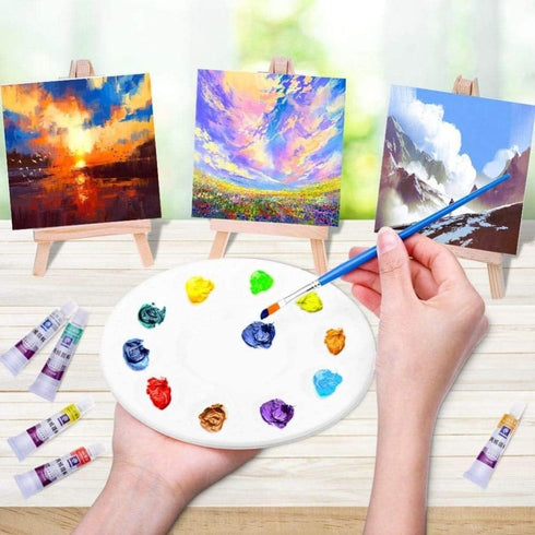 Practicing Canvas Blank Canvas with Easel Mini Art Painting Supplies Party Drawing Tool Kids School Crafts Event Signs Photos Gift 6pcs...