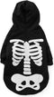 Halloween Pet Dog Cat Skull Hoodies Glowing Skeleton Bones Costume Outfit for Dogs Cats (L)...