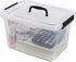 1-Pack Plastic Storage Box, Clear Latch Box with Handle and Lid, 10 L...