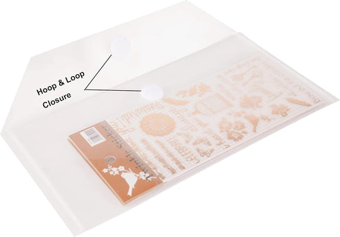 #10 Clear Plastic Envelopes 5 x 10 Money Receipt Bill Storage Holder 20 Pack Hook Loop Closure...