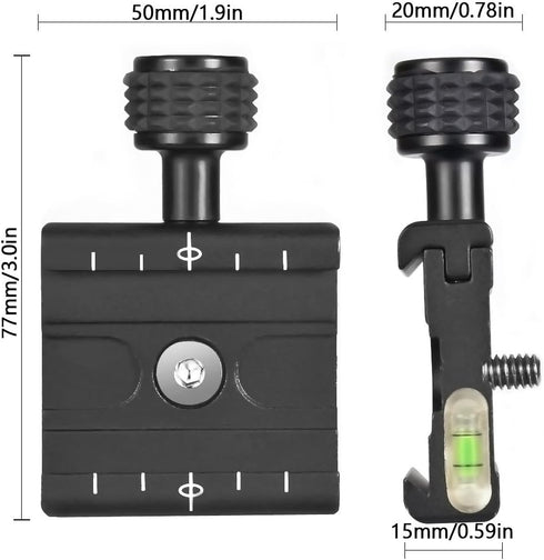 UTEBIT 50mm Quick Release Plate Clamp, Srca Swiss Clamp QR Clamp 3/8" with 1/4" Adapter &Bubble Level, Compatible for Tripod Ball Head...