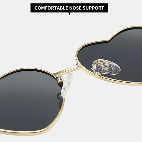 Polarized Heart Sunglasses for Women Fashion Metal Frame Cute Heart Shaped Sunglasses Vintage Fun Eyewear for Ladies...